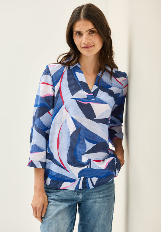 CECIL Lange Hemdbluse mit Print - Farbe: urban navy blue
