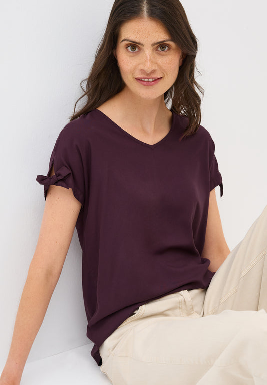CECIL Blusenshirt in Unifarbe - Farbe: mulberry red