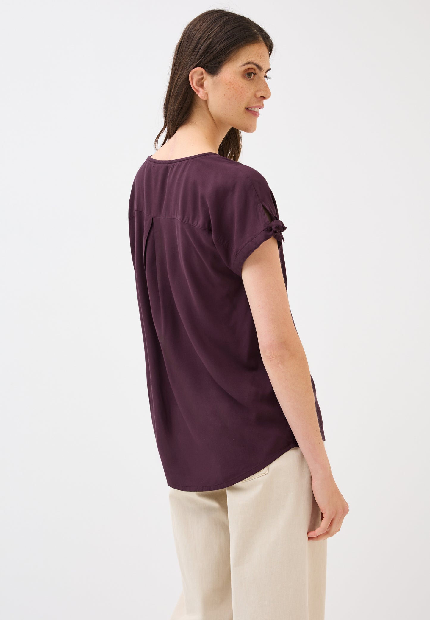 CECIL Blusenshirt in Unifarbe - Farbe: mulberry red