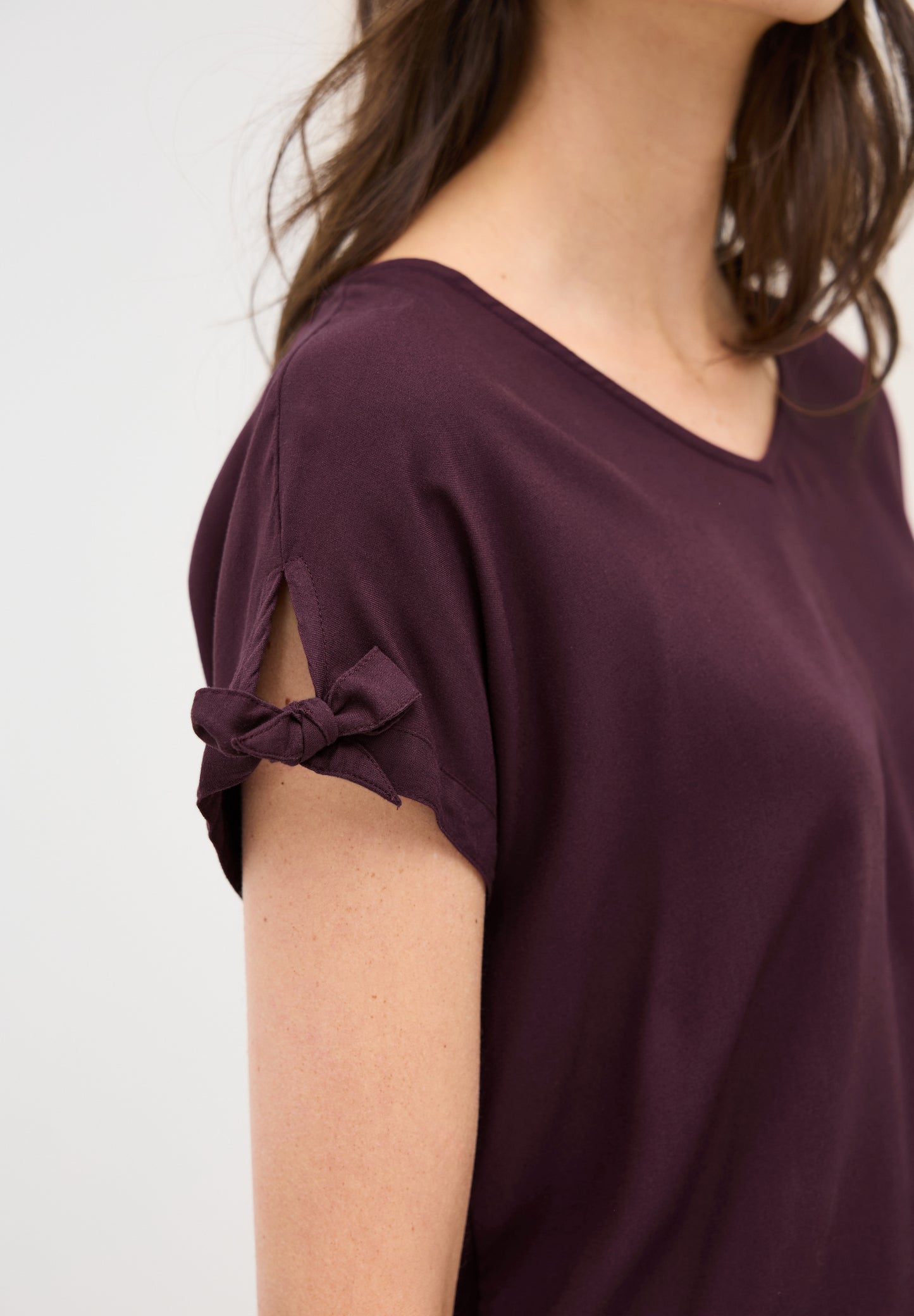 CECIL Blusenshirt in Unifarbe - Farbe: mulberry red