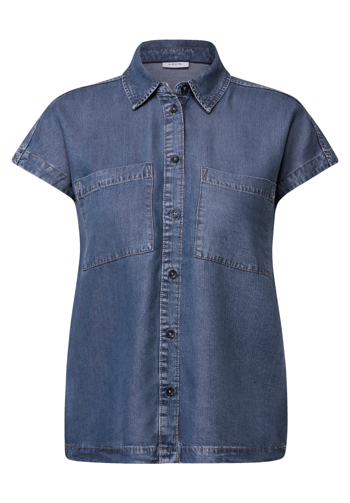 CECIL Lyocell Bluse - Farbe: mid blue wash
