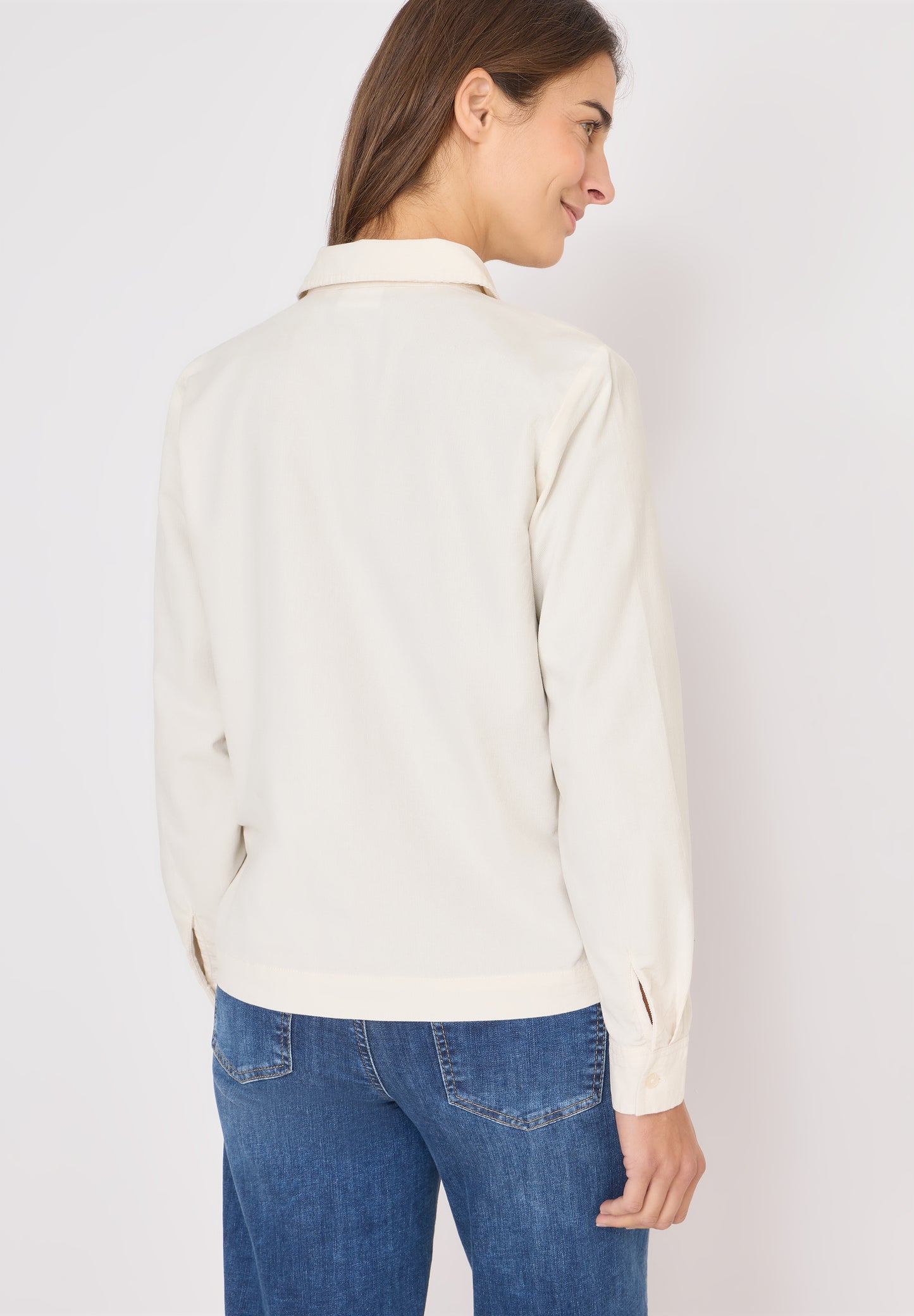 CECIL Cord Hemdbluse - Farbe: light greige
