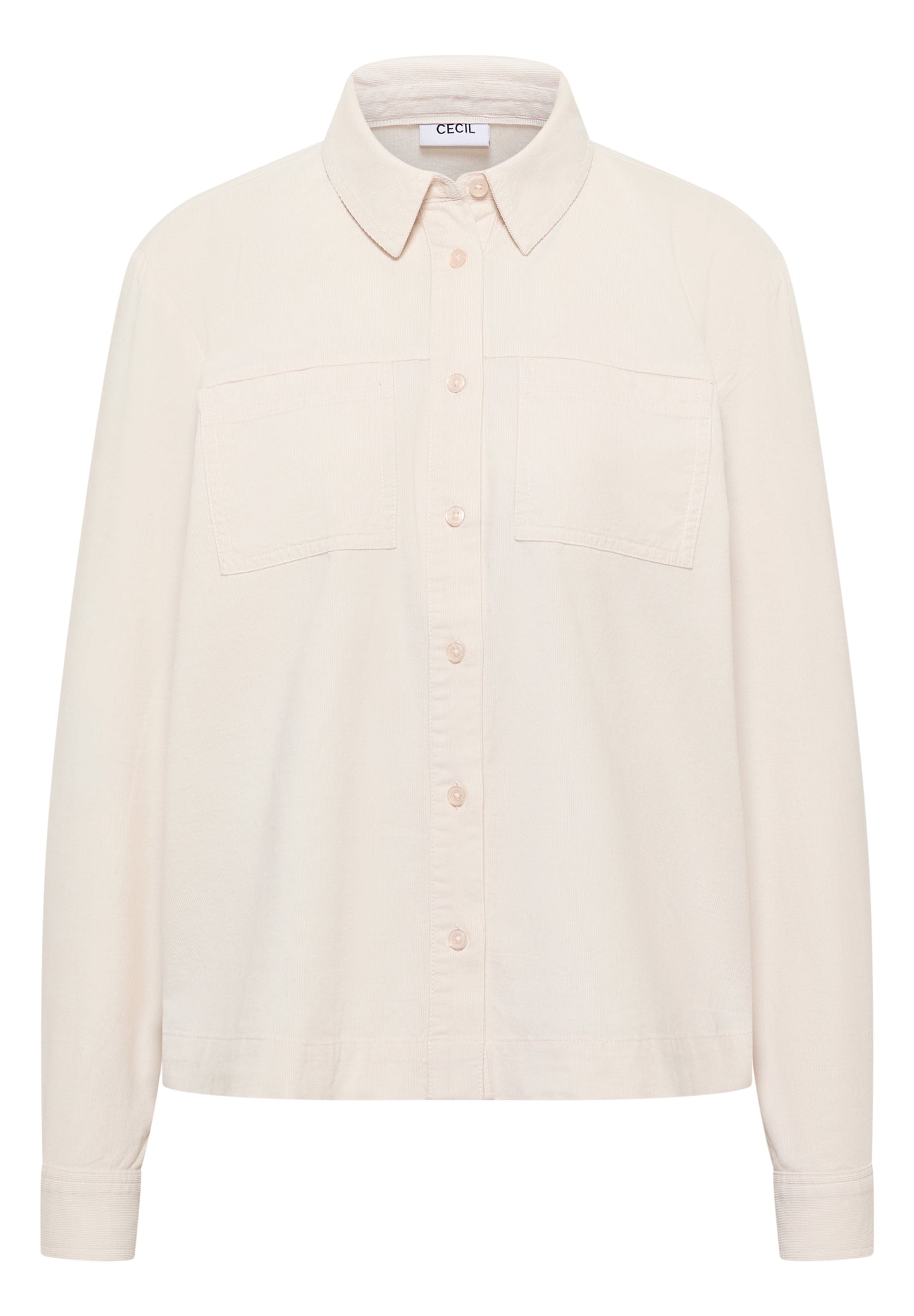 CECIL Cord Hemdbluse - Farbe: light greige