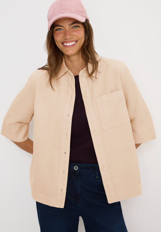 CECIL Cord Hemdbluse - Farbe: oat milk beige