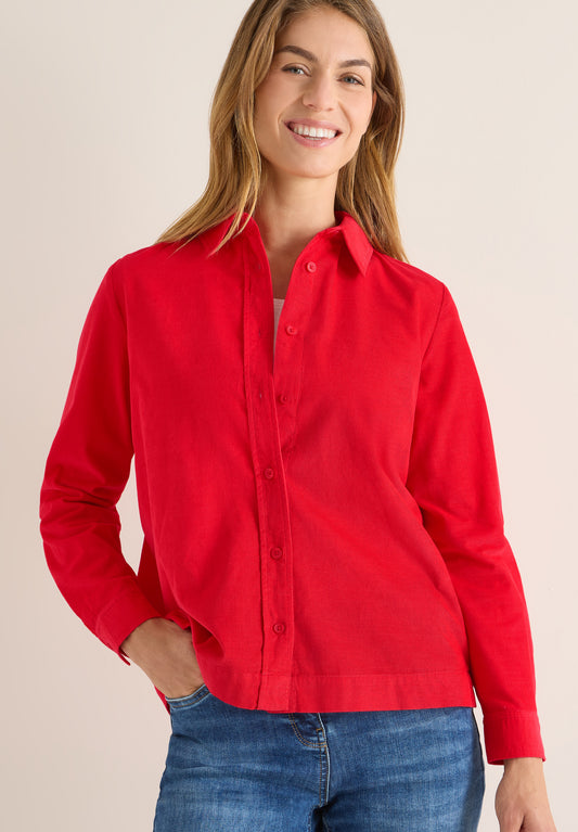 CECIL Cord Hemdbluse - Farbe: fiery red