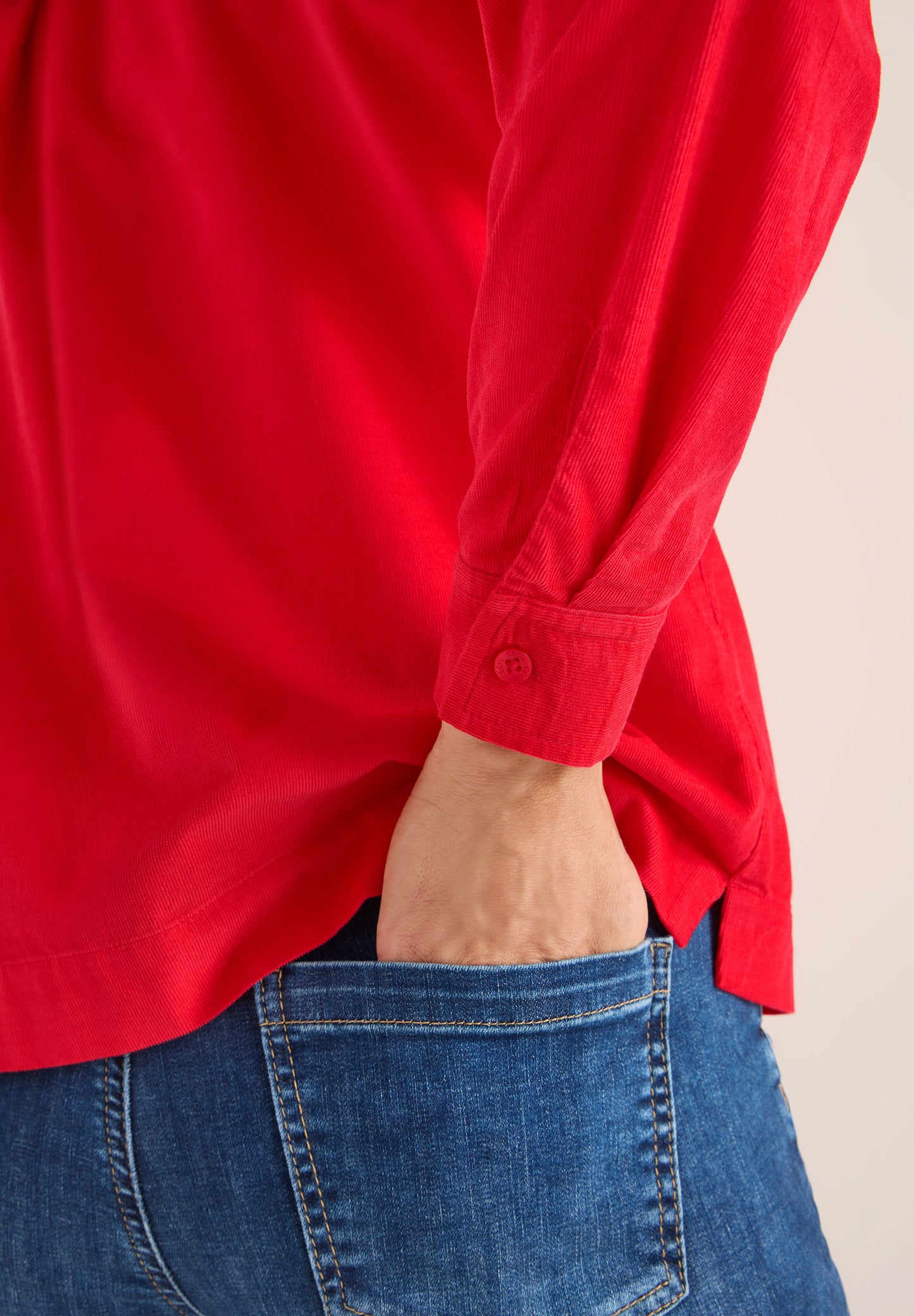 CECIL Cord Hemdbluse - Farbe: fiery red