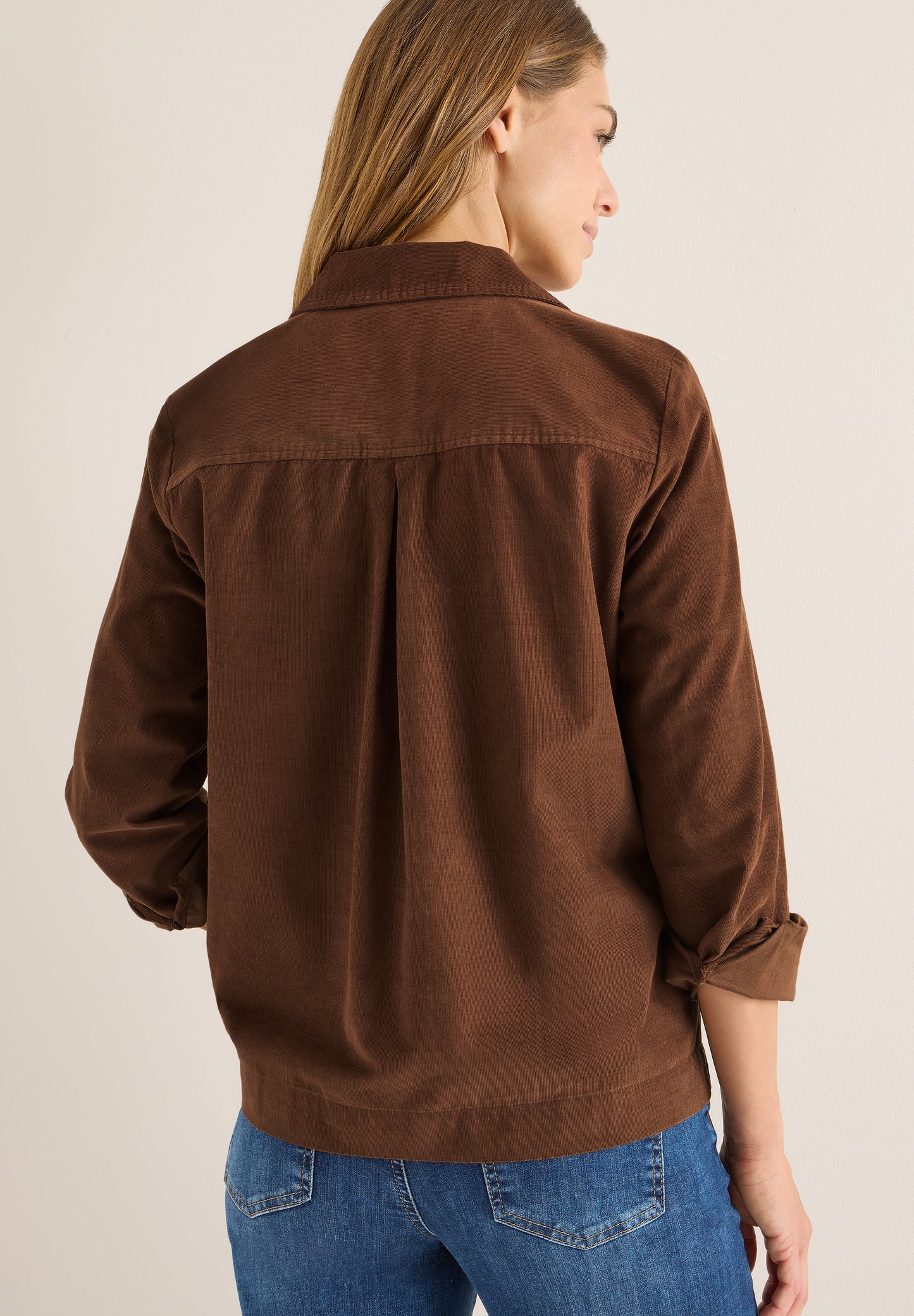 CECIL Cord Hemdbluse - Farbe: mocha caramel