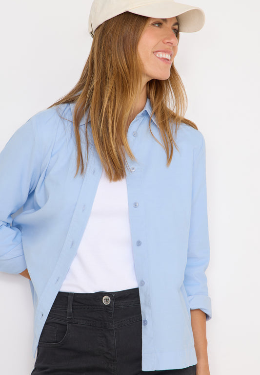 CECIL Cord Hemdbluse - Farbe: light sky blue