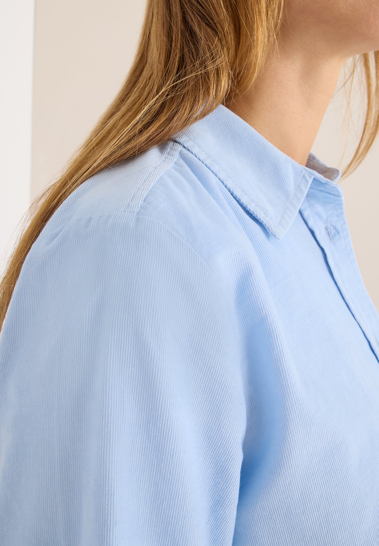 CECIL Cord Hemdbluse - Farbe: light sky blue