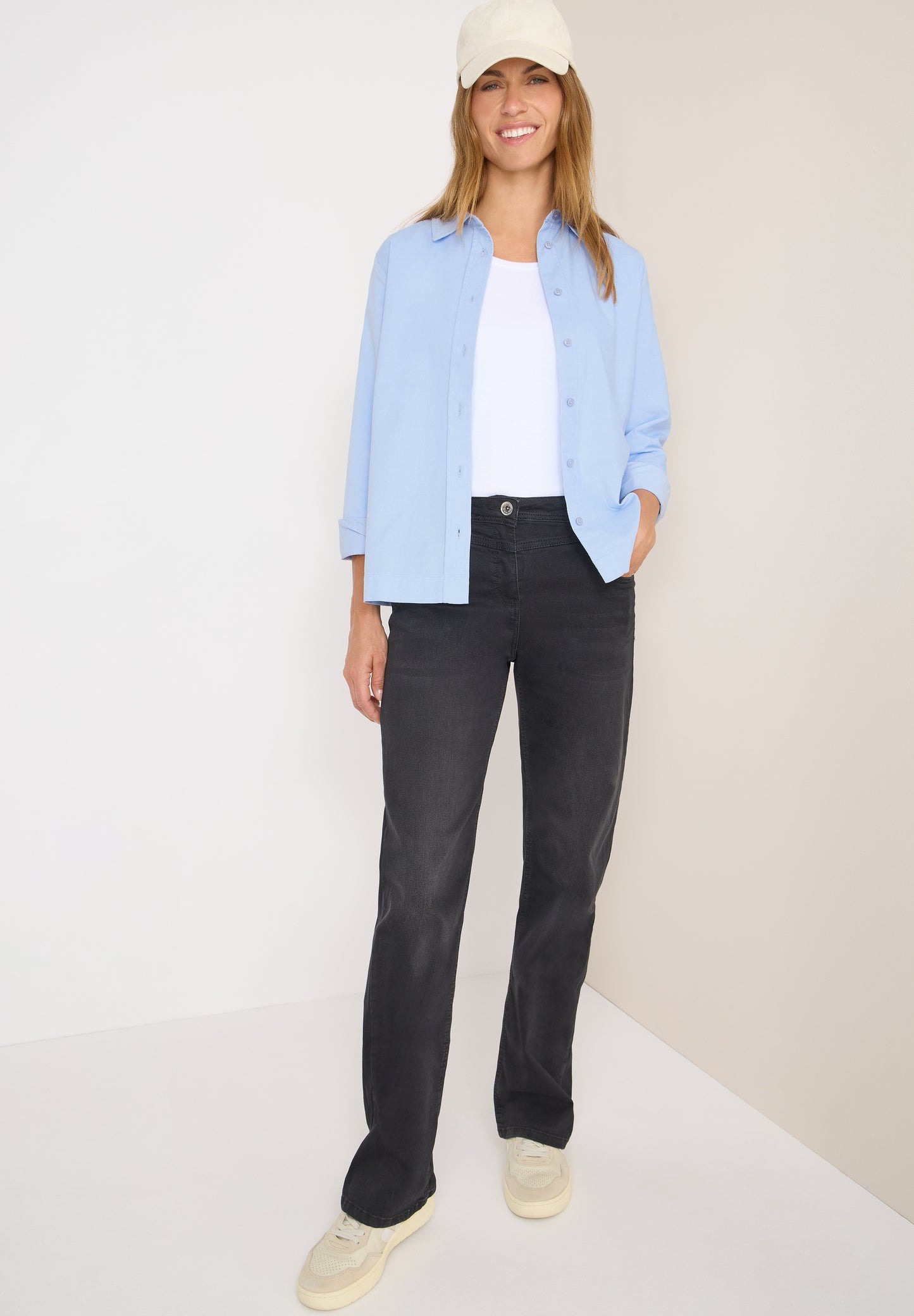 CECIL Cord Hemdbluse - Farbe: light sky blue