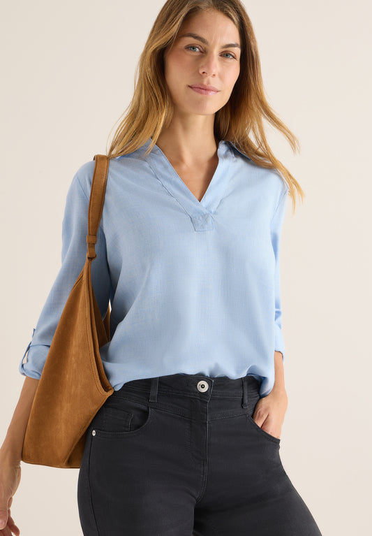 CECIL Melange Bluse - Farbe: light sky blue melange