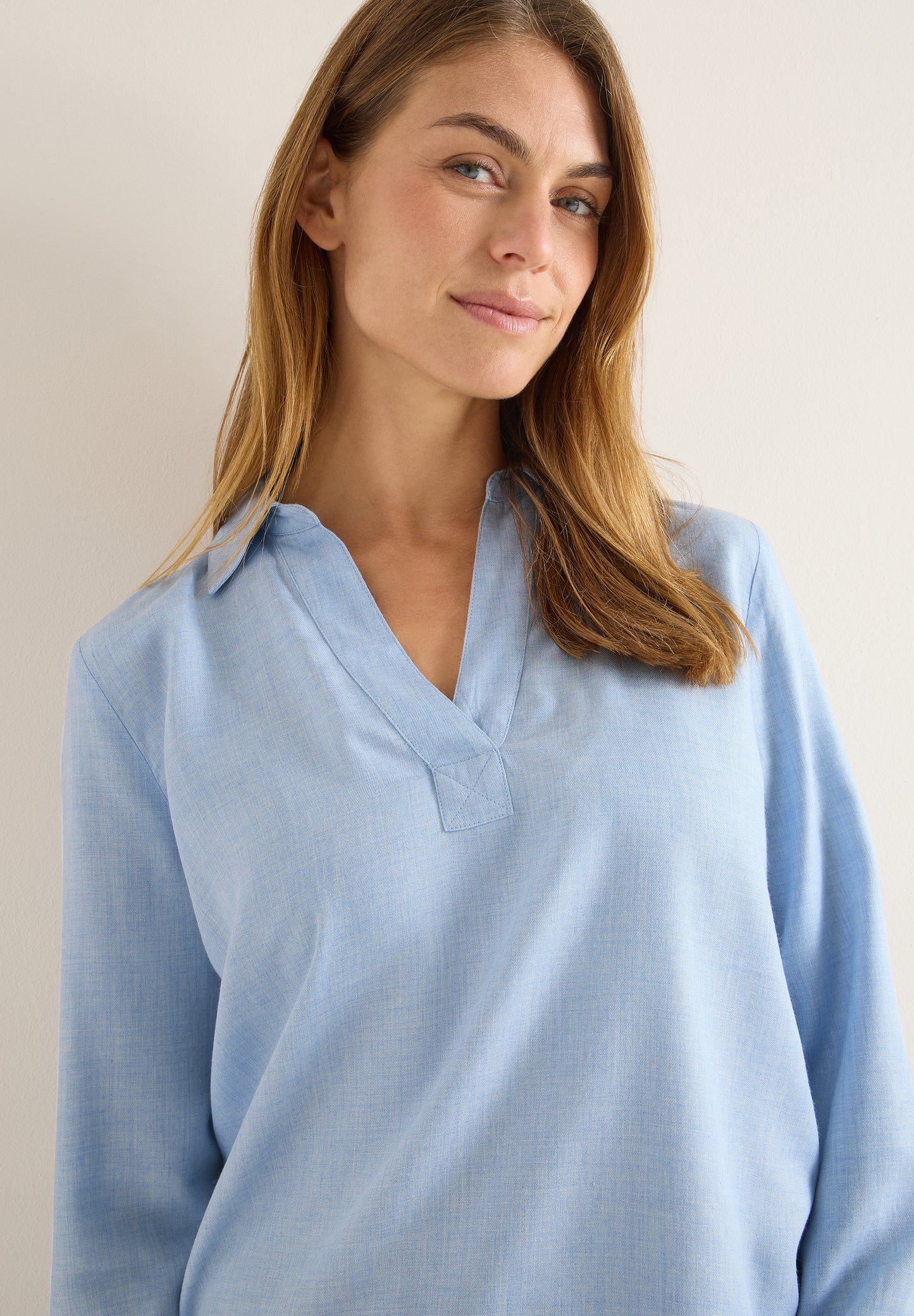 CECIL Melange Bluse - Farbe: light sky blue melange