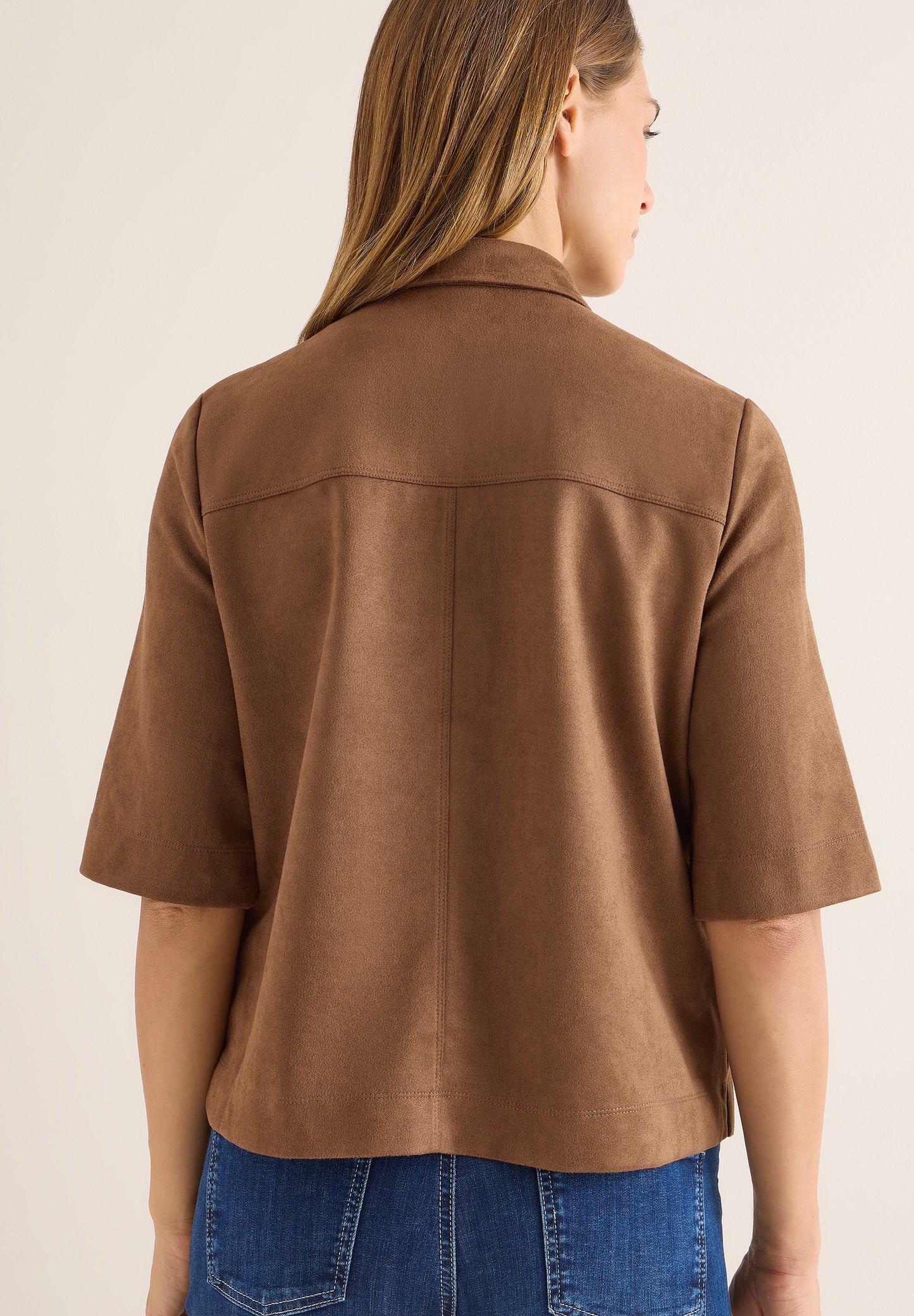 CECIL Veloursbluse - Farbe: mocha caramel