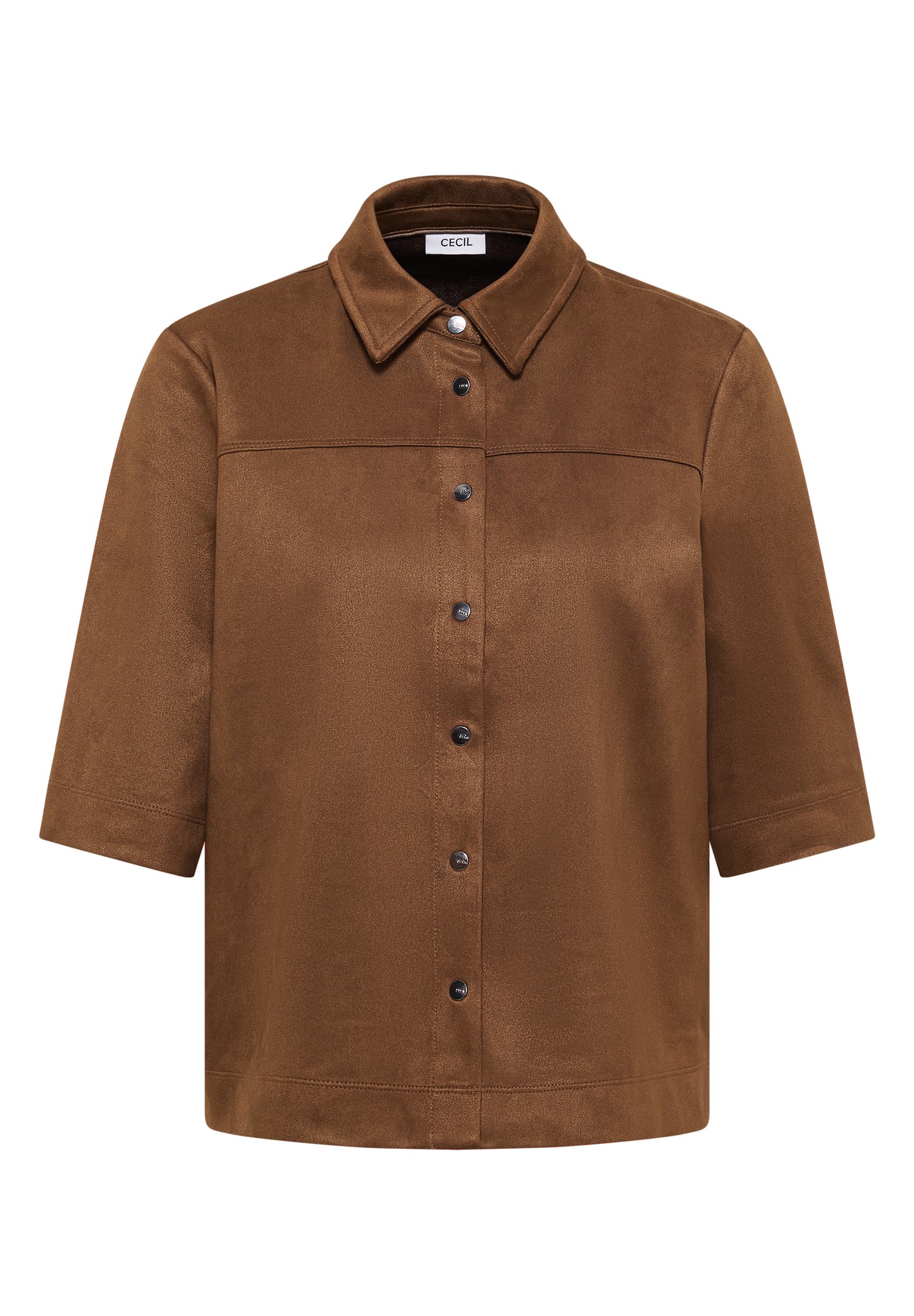 CECIL Veloursbluse - Farbe: mocha caramel