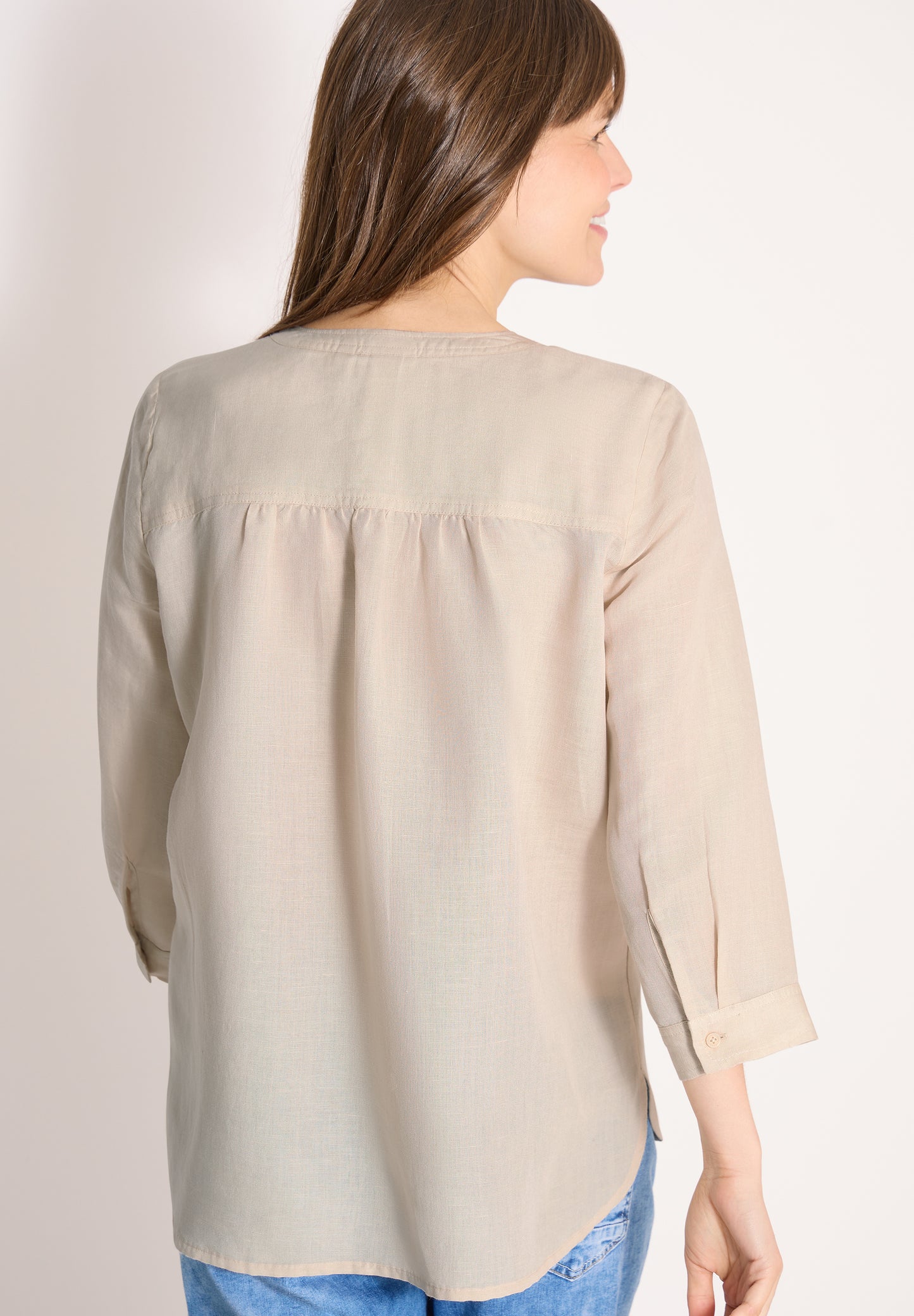 CECIL - 3/4-Arm Bluse aus Leinenmix - Farbe: macadamia beige