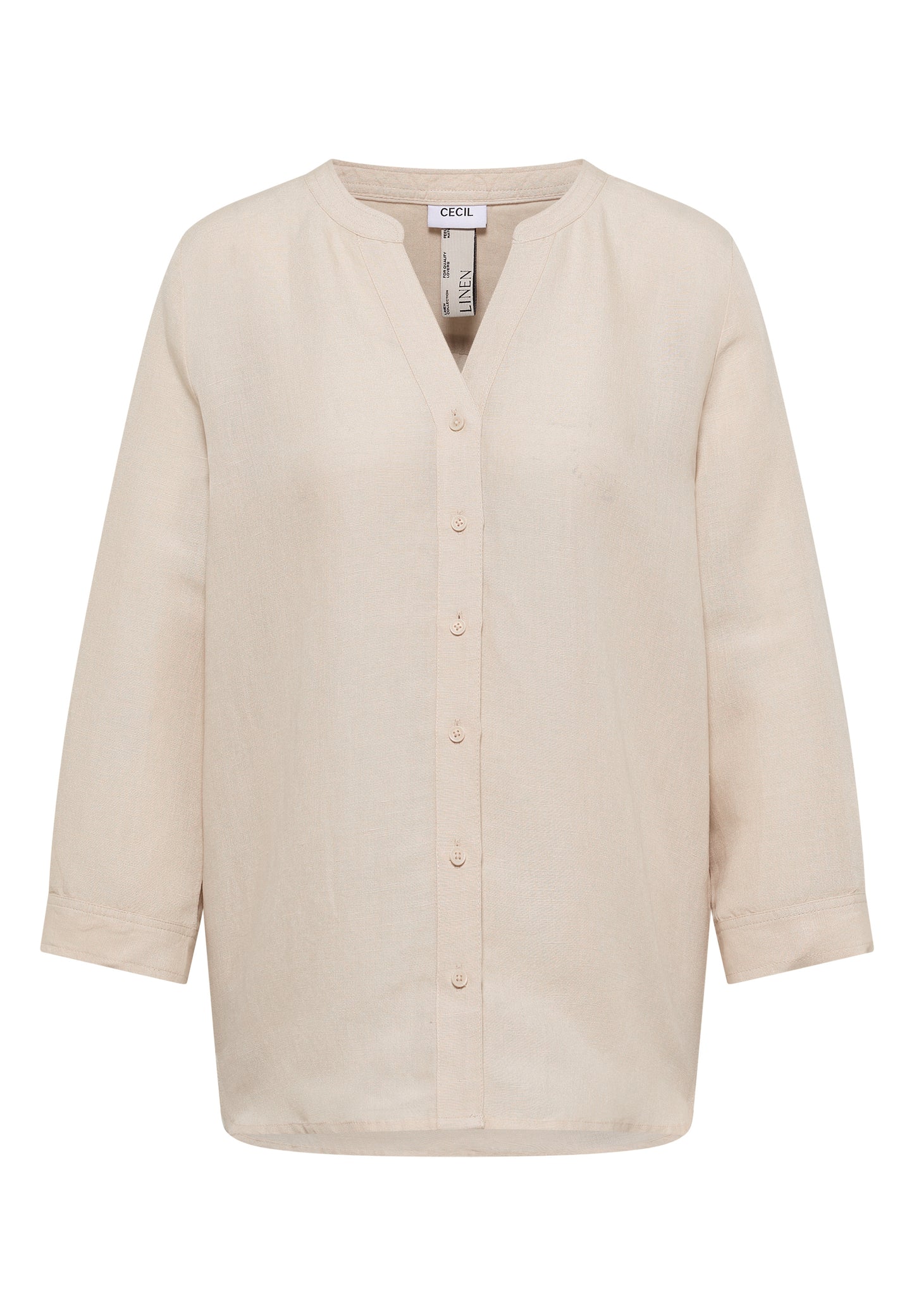 CECIL - 3/4-Arm Bluse aus Leinenmix - Farbe: macadamia beige