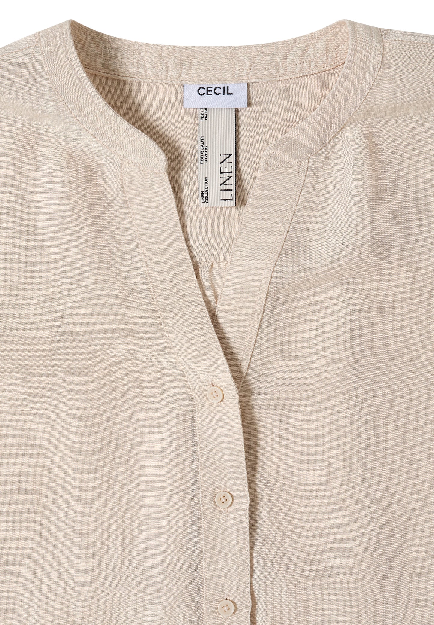 CECIL - 3/4-Arm Bluse aus Leinenmix - Farbe: macadamia beige