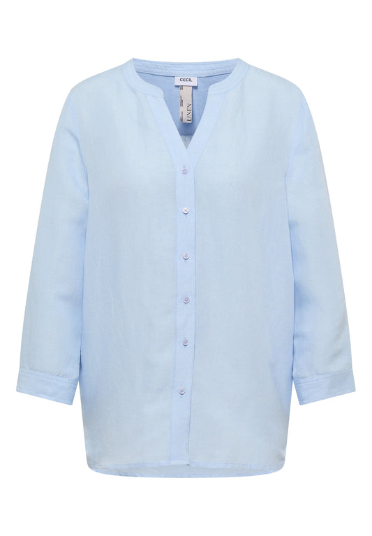 CECIL - 3/4-Arm Bluse aus Leinenmix - Farbe: fresh water blue
