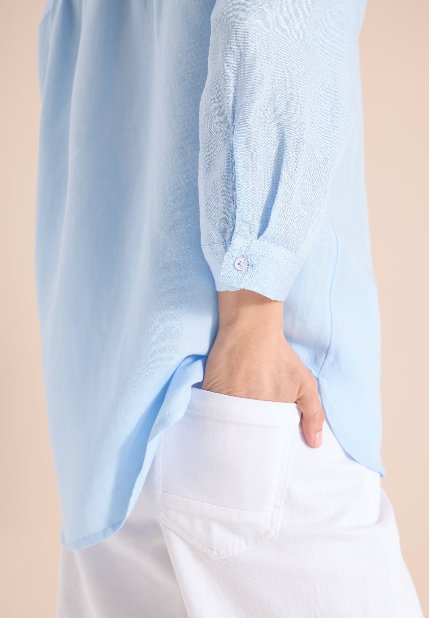 CECIL - 3/4-Arm Bluse aus Leinenmix - Farbe: fresh water blue