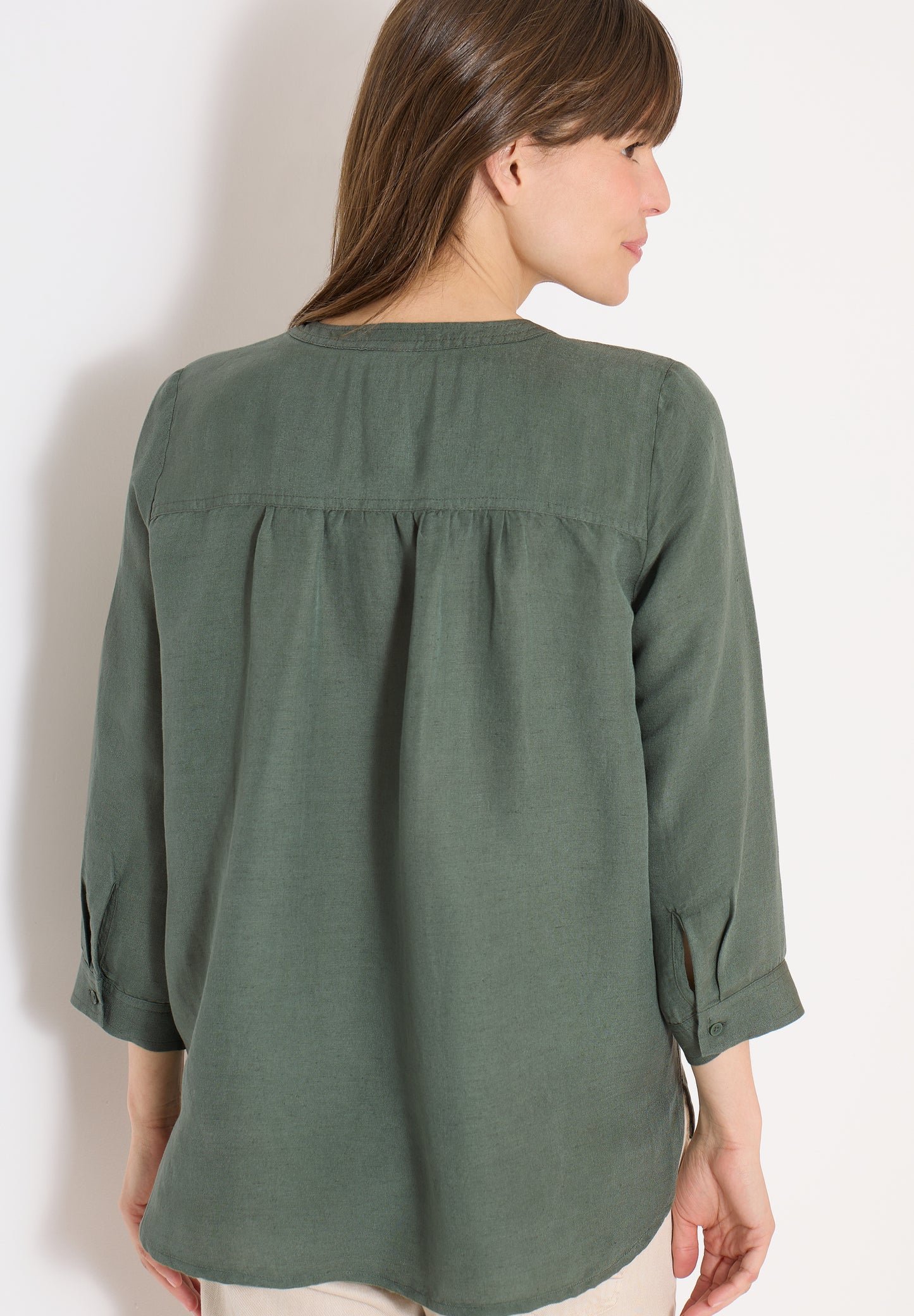 CECIL - 3/4-Arm Bluse aus Leinenmix - Farbe: just khaki