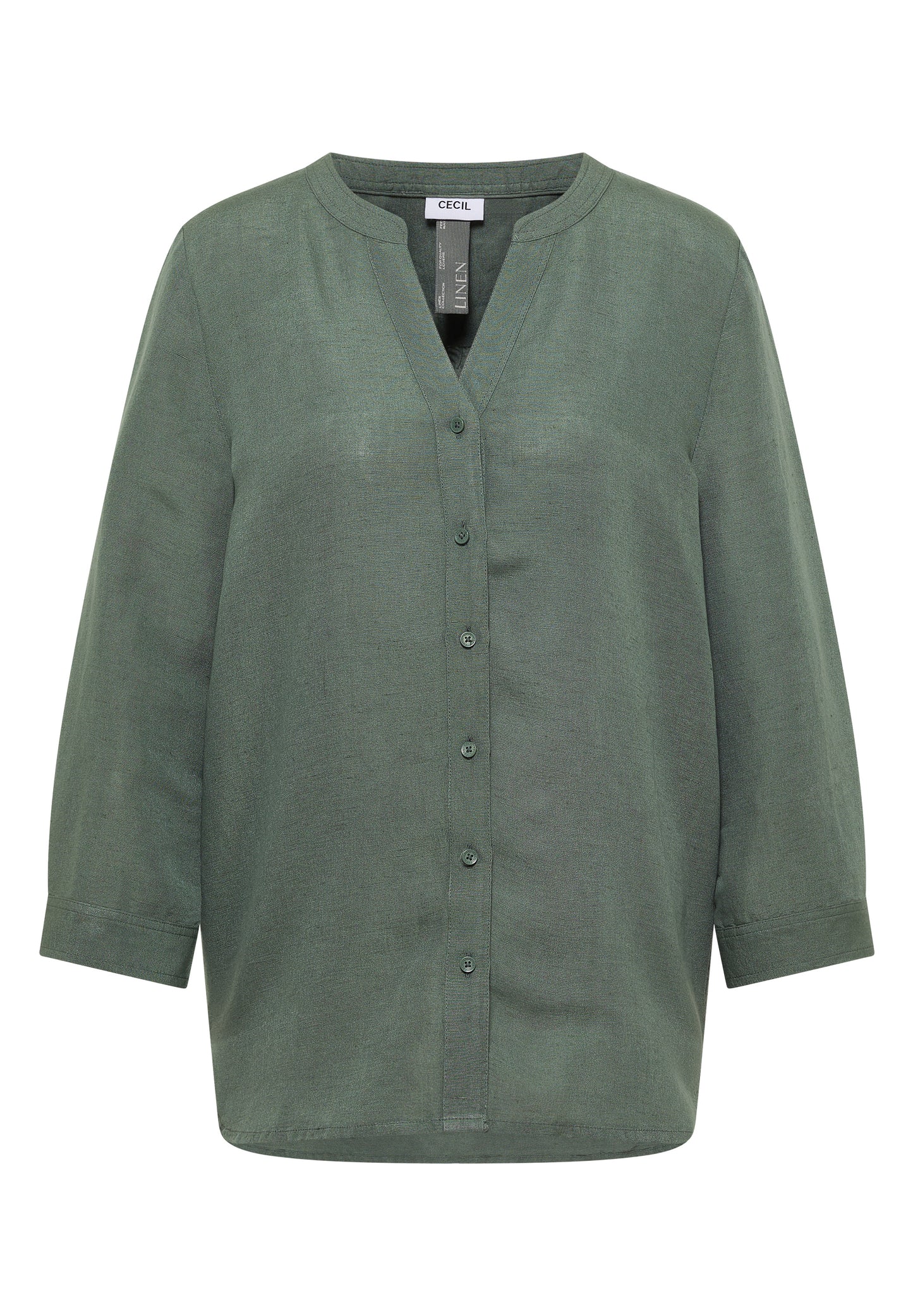 CECIL - 3/4-Arm Bluse aus Leinenmix - Farbe: just khaki