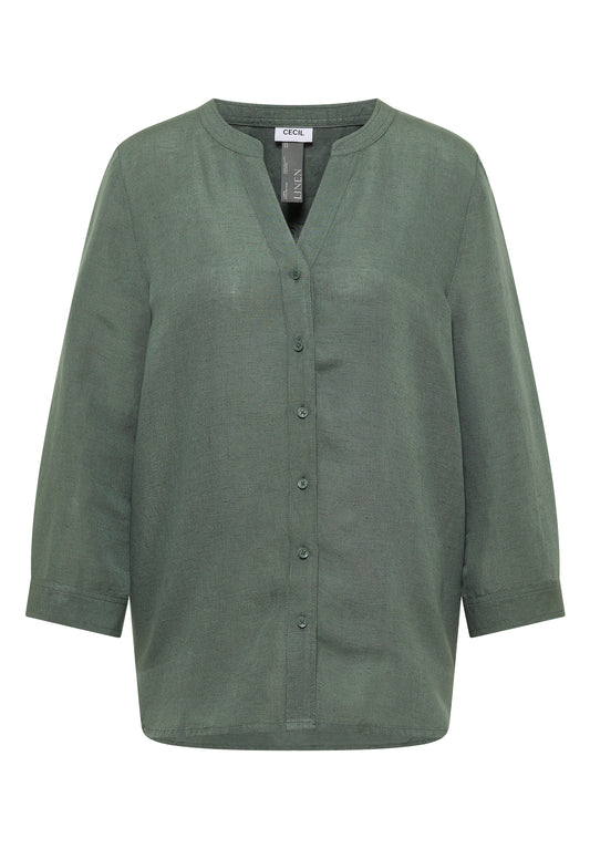 CECIL - 3/4-Arm Bluse aus Leinenmix - Farbe: just khaki