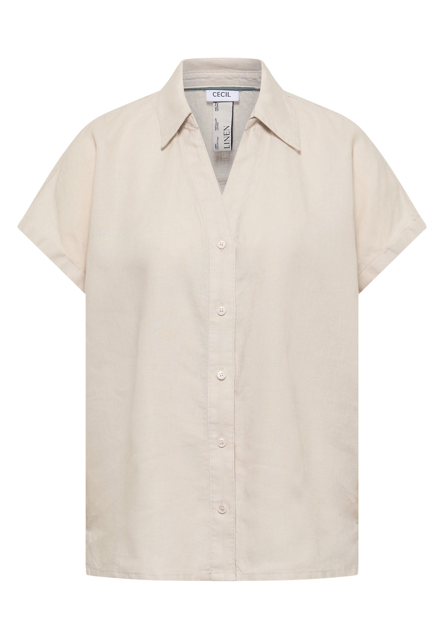 CECIL - Dropped Shoulder Bluse aus Leinen - Farbe: macadamia beige