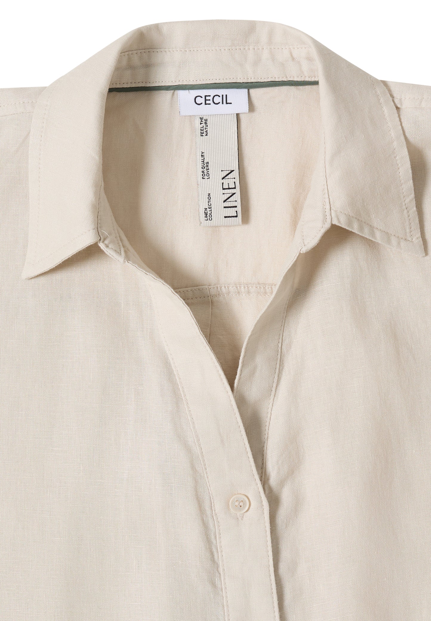 CECIL - Dropped Shoulder Bluse aus Leinen - Farbe: macadamia beige