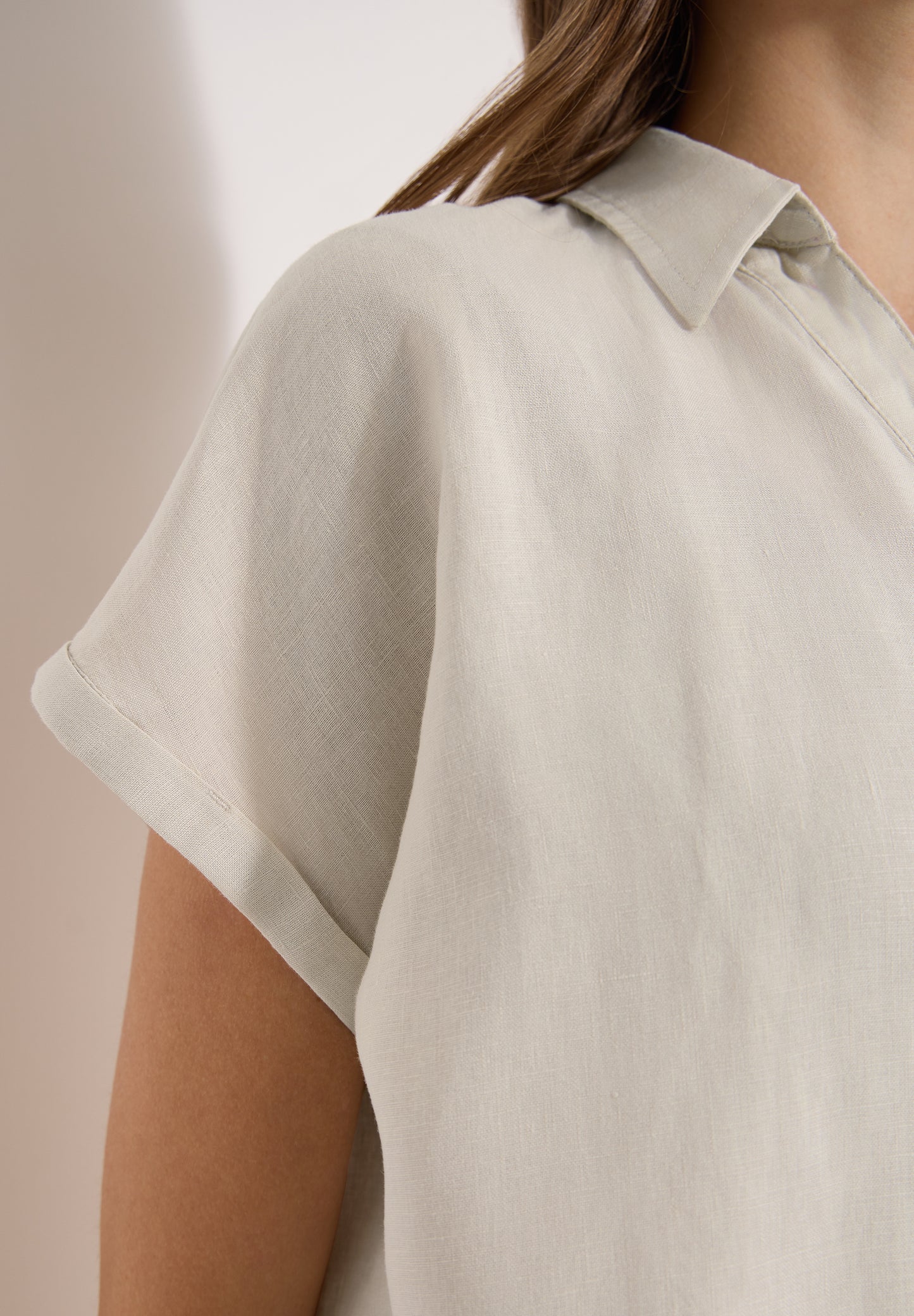 CECIL - Dropped Shoulder Bluse aus Leinen - Farbe: macadamia beige