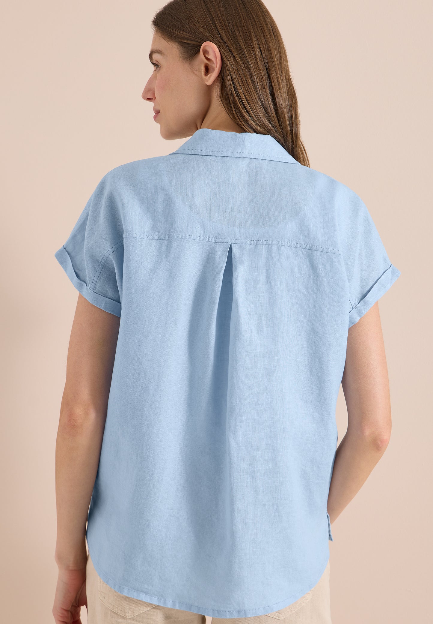 CECIL - Dropped Shoulder Bluse aus Leinen - Farbe: fresh water blue