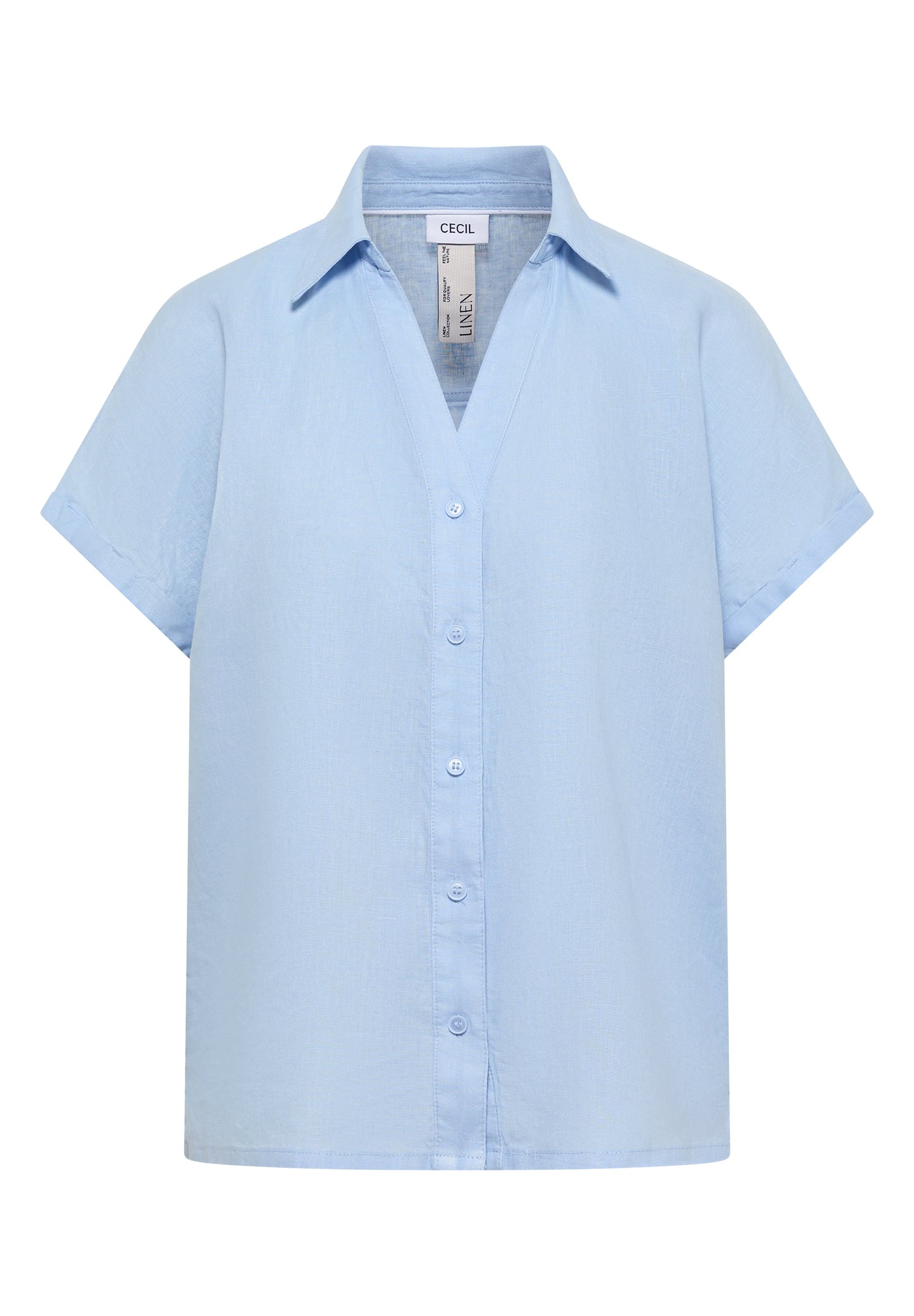 CECIL - Dropped Shoulder Bluse aus Leinen - Farbe: fresh water blue