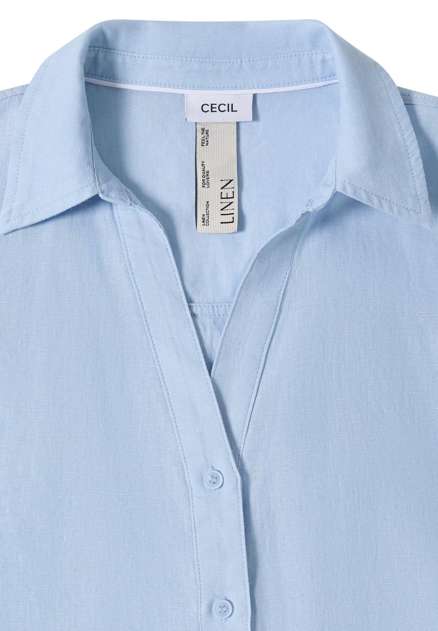 CECIL - Dropped Shoulder Bluse aus Leinen - Farbe: fresh water blue