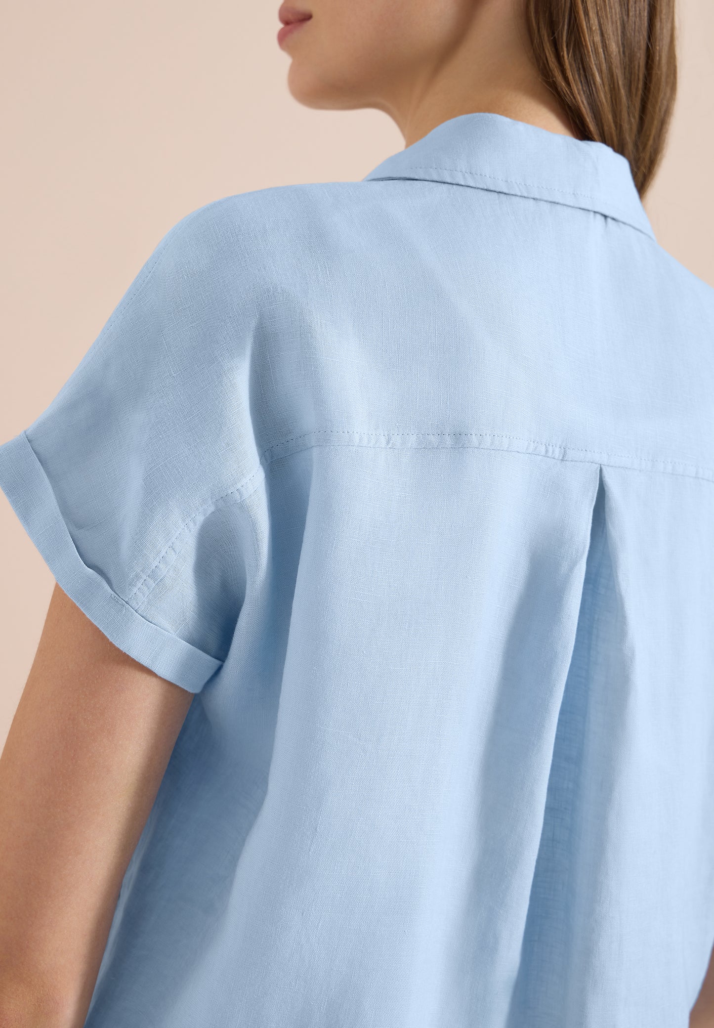 CECIL - Dropped Shoulder Bluse aus Leinen - Farbe: fresh water blue