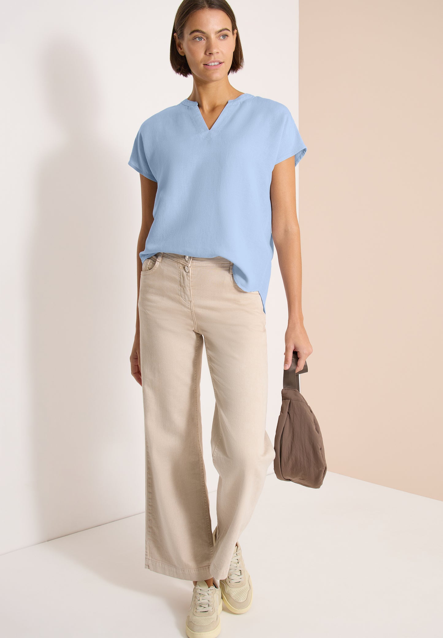 CECIL - Dropped Shoulder Bluse aus Leinenmix - Farbe: fresh water blue