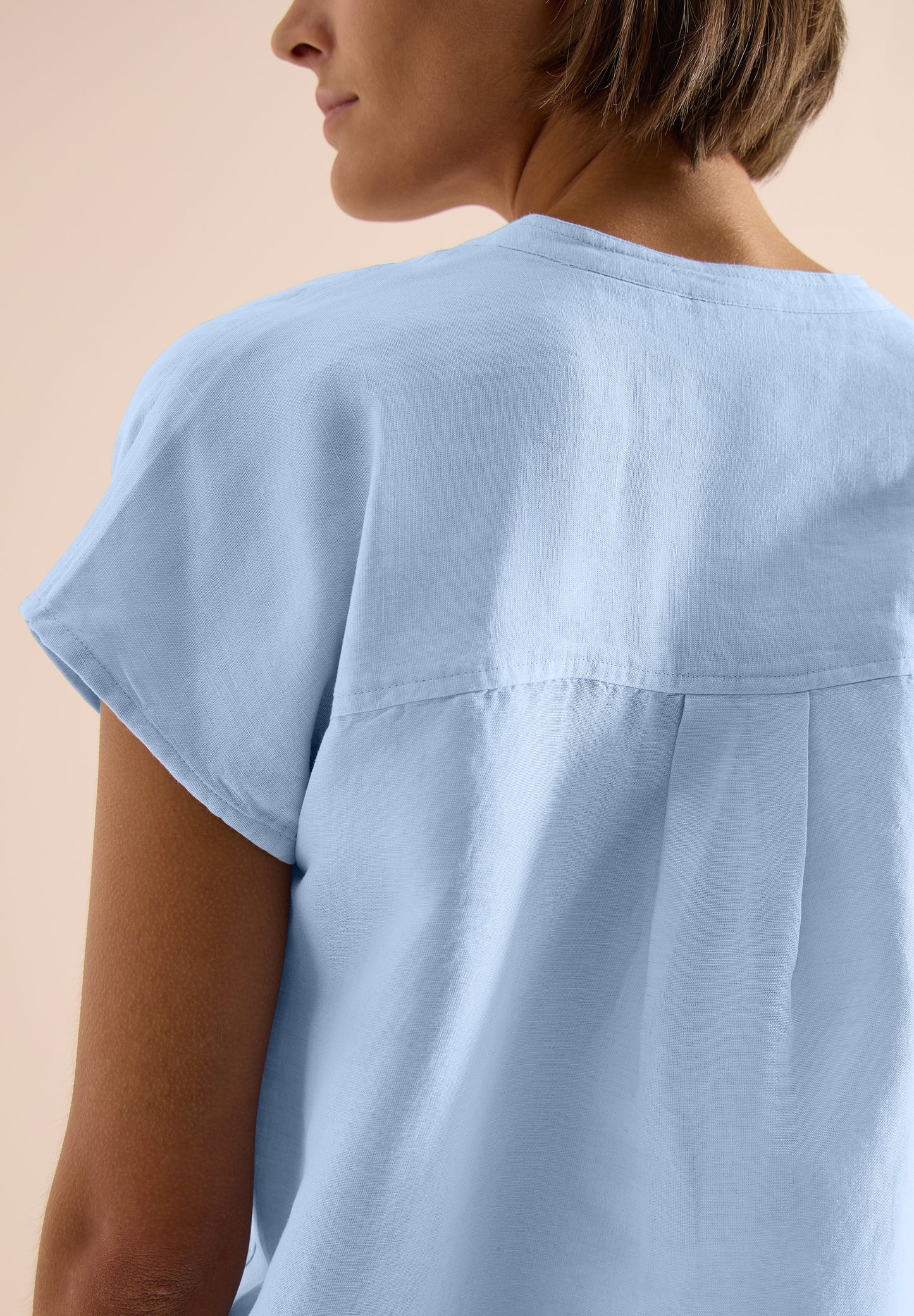 CECIL - Dropped Shoulder Bluse aus Leinenmix - Farbe: fresh water blue