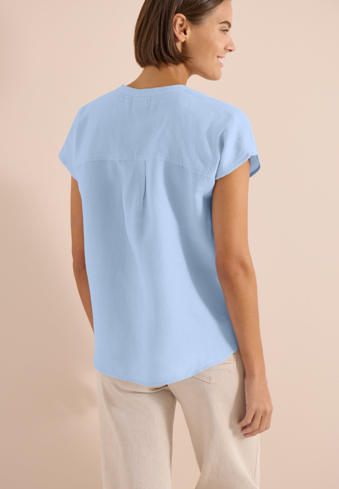 CECIL - Dropped Shoulder Bluse aus Leinenmix - Farbe: fresh water blue