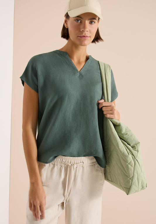 CECIL - Dropped Shoulder Bluse aus Leinenmix - Farbe: just khaki