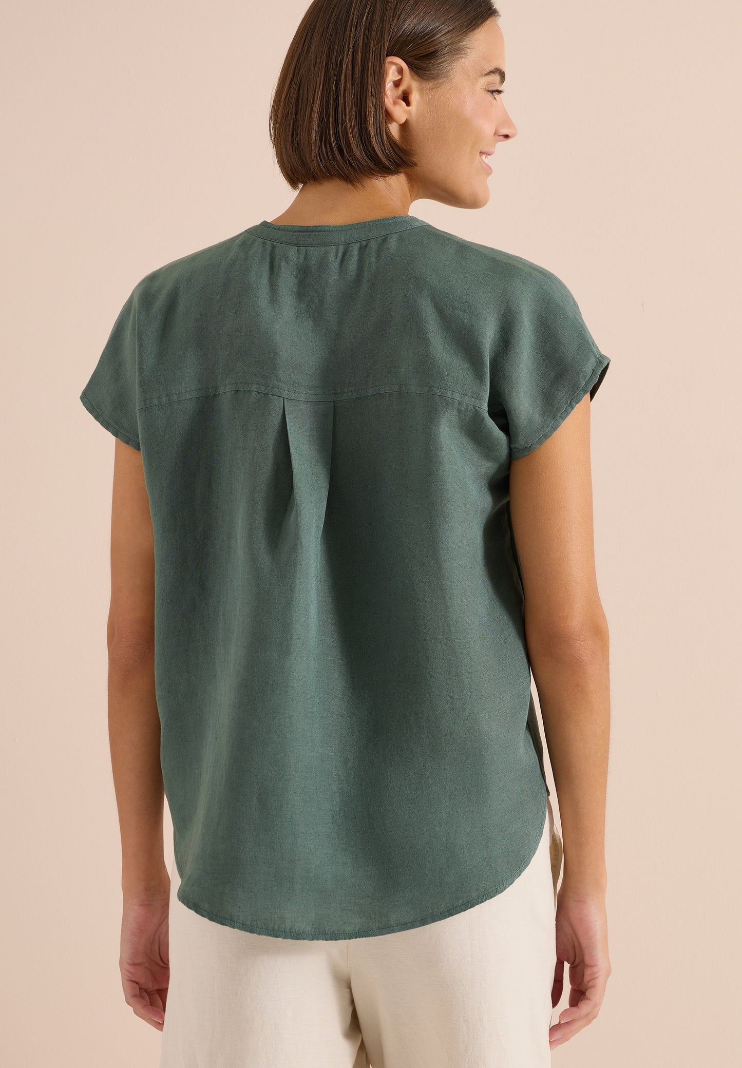 CECIL - Dropped Shoulder Bluse aus Leinenmix - Farbe: just khaki