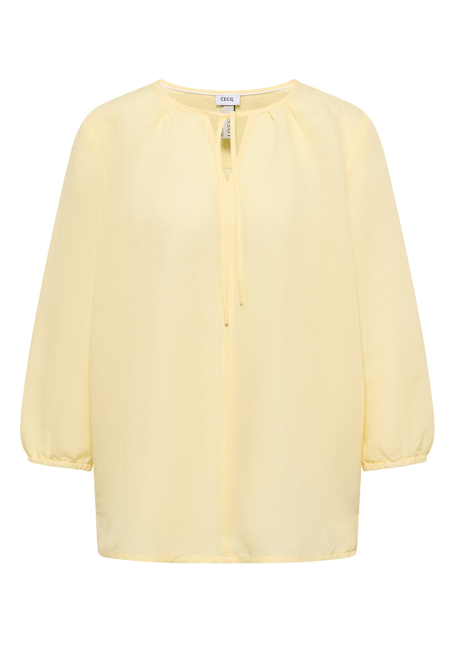 CECIL - Tunika mit Split Neck aus Leinenmix - Farbe: butter yellow