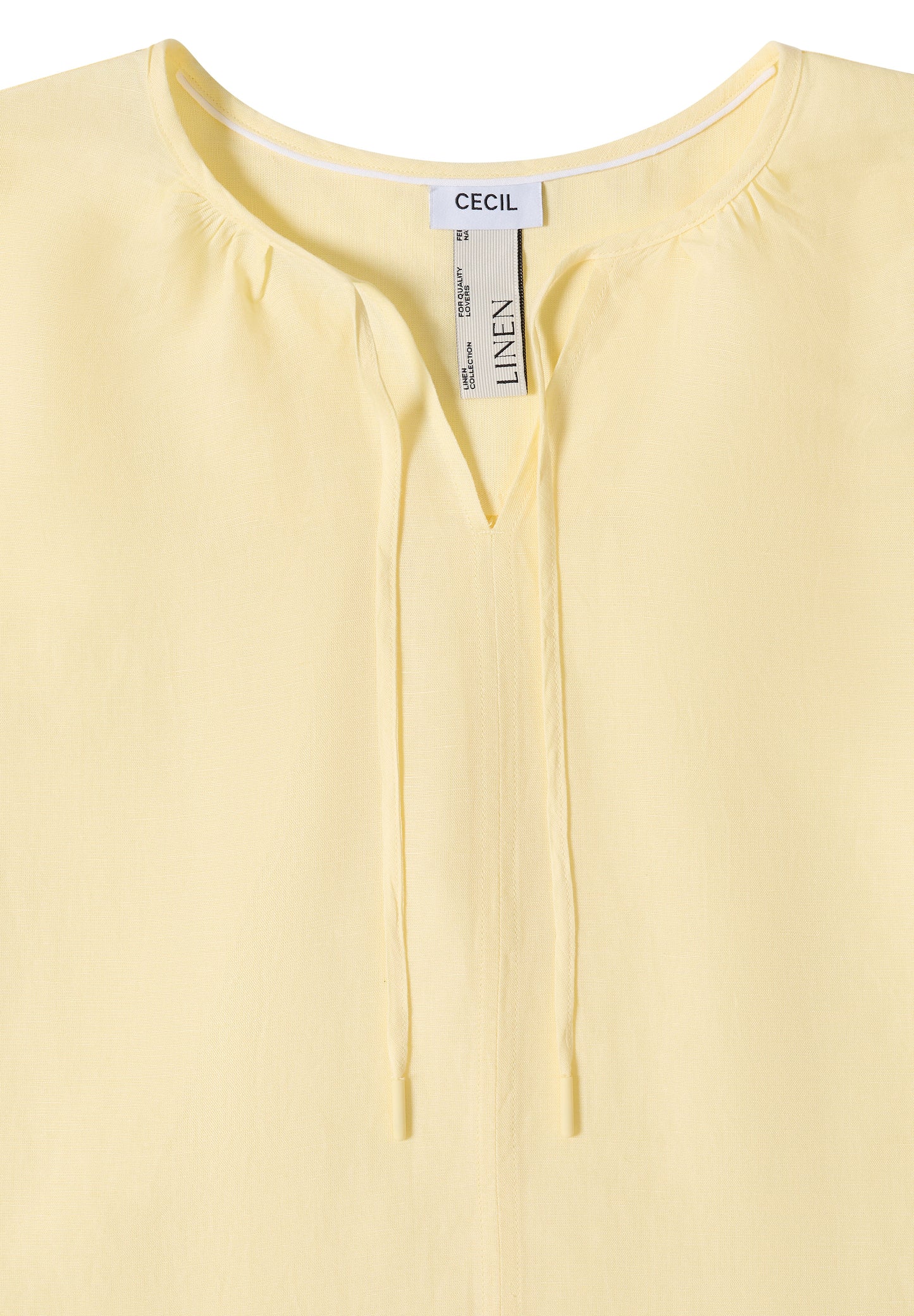 CECIL - Tunika mit Split Neck aus Leinenmix - Farbe: butter yellow