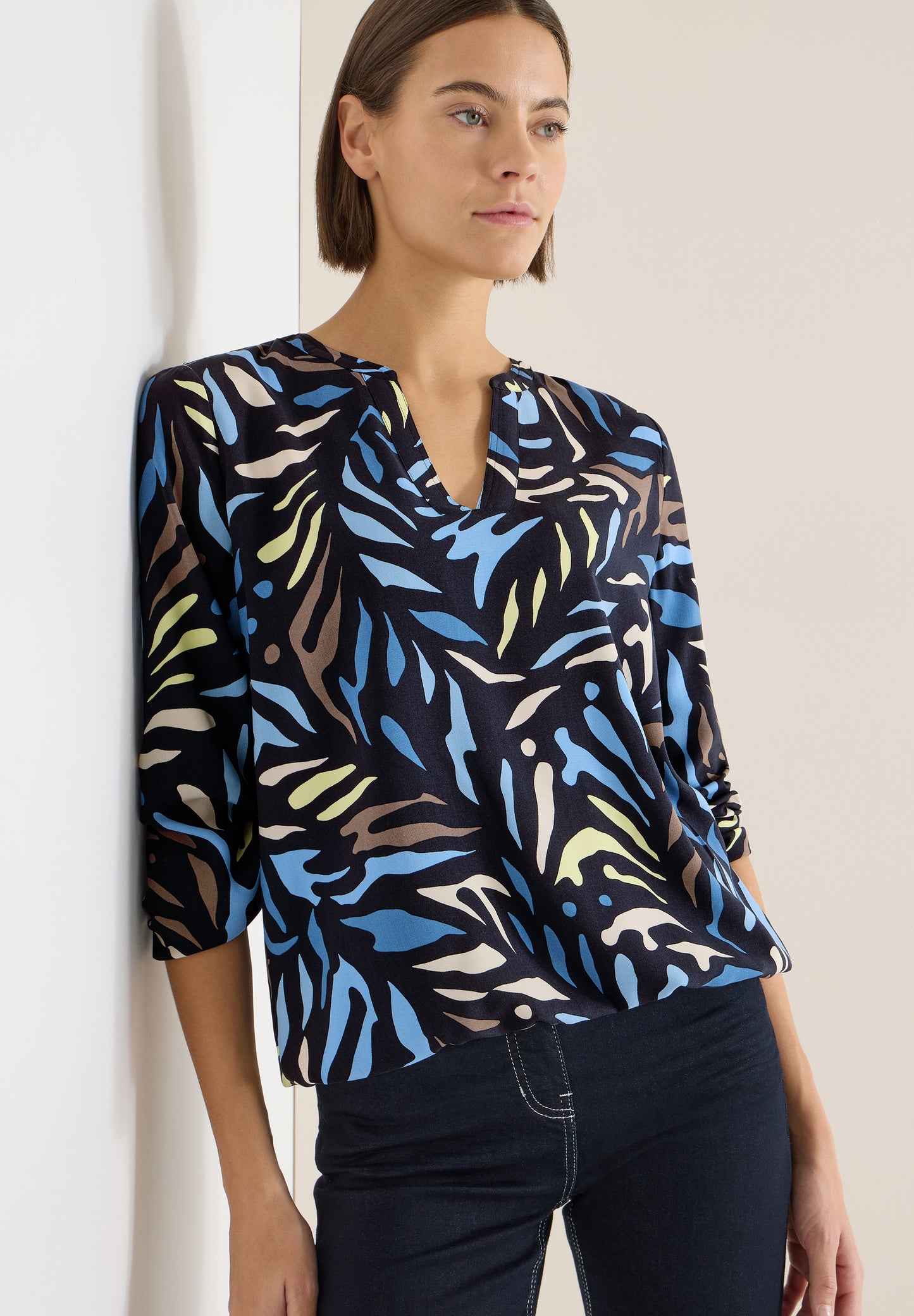 CECIL - Gemusterte Bluse - Farbe: universal blue