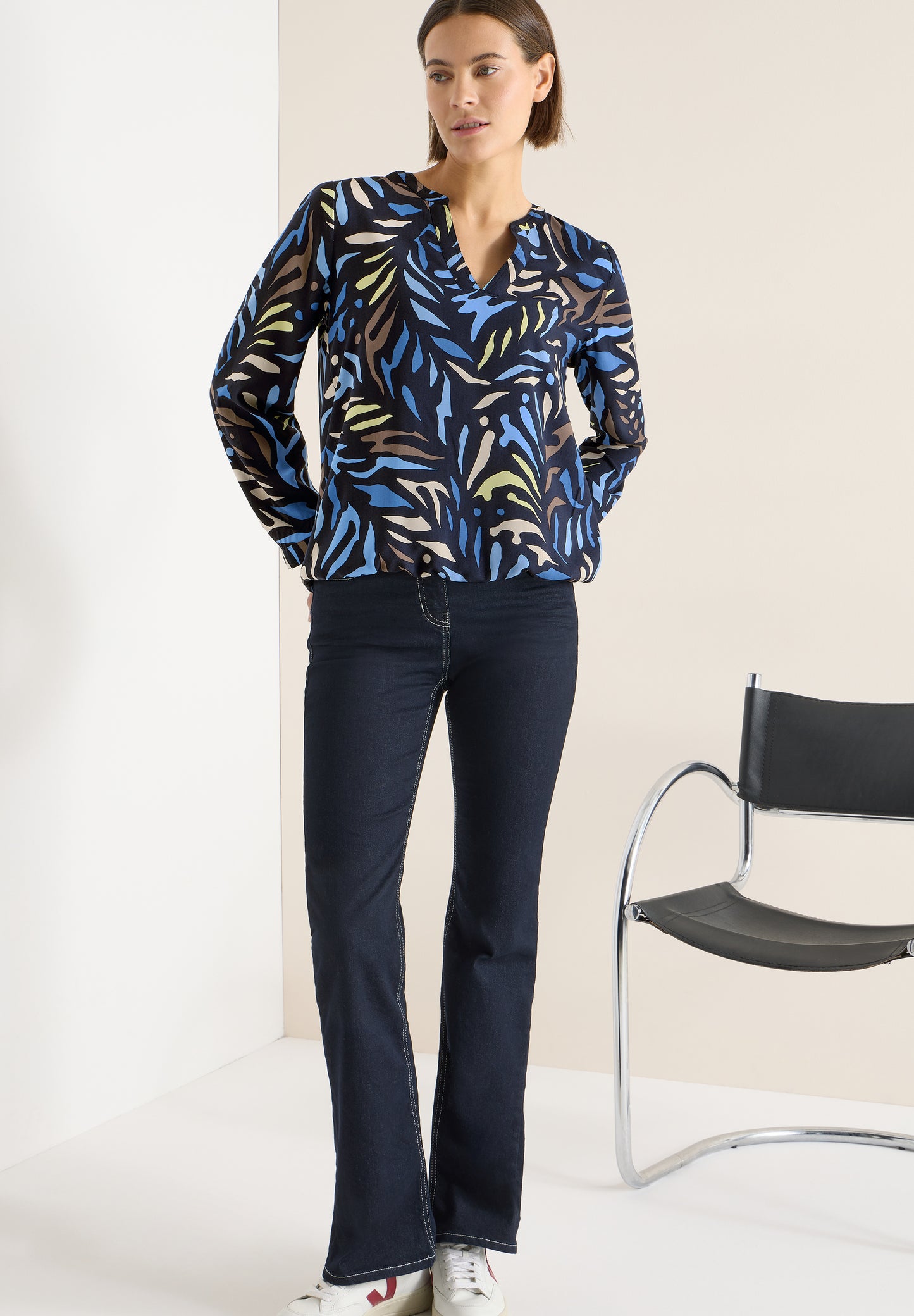 CECIL - Gemusterte Bluse - Farbe: universal blue