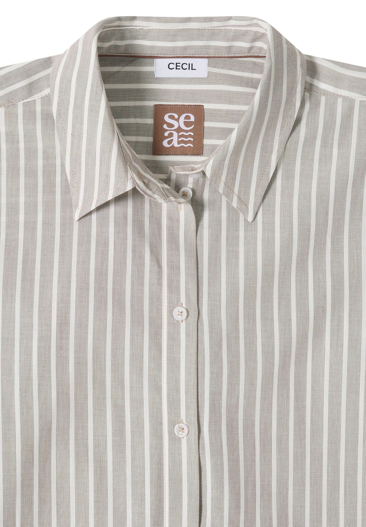 CECIL - Gestreifte Hemdbluse - Farbe: urban taupe