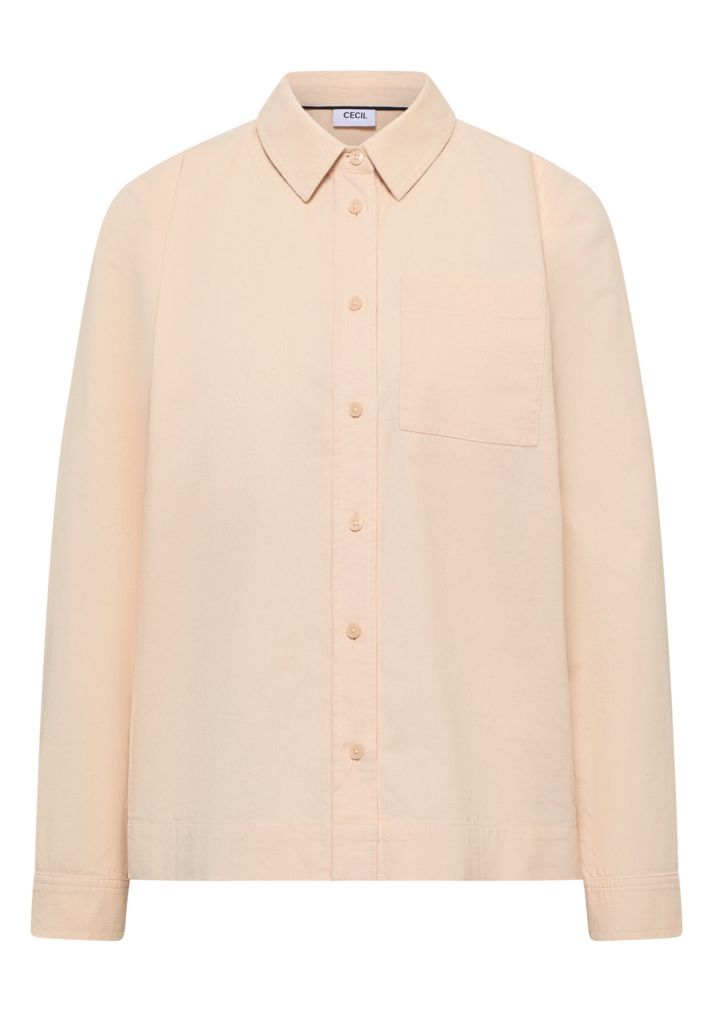 CECIL - Hemdbluse in Unifarbe - Farbe: pearl beige