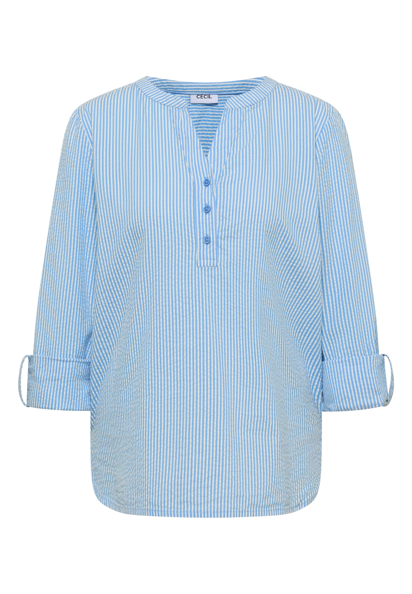 CECIL - Gestreifte Seersucker Bluse - Farbe: cloud blue