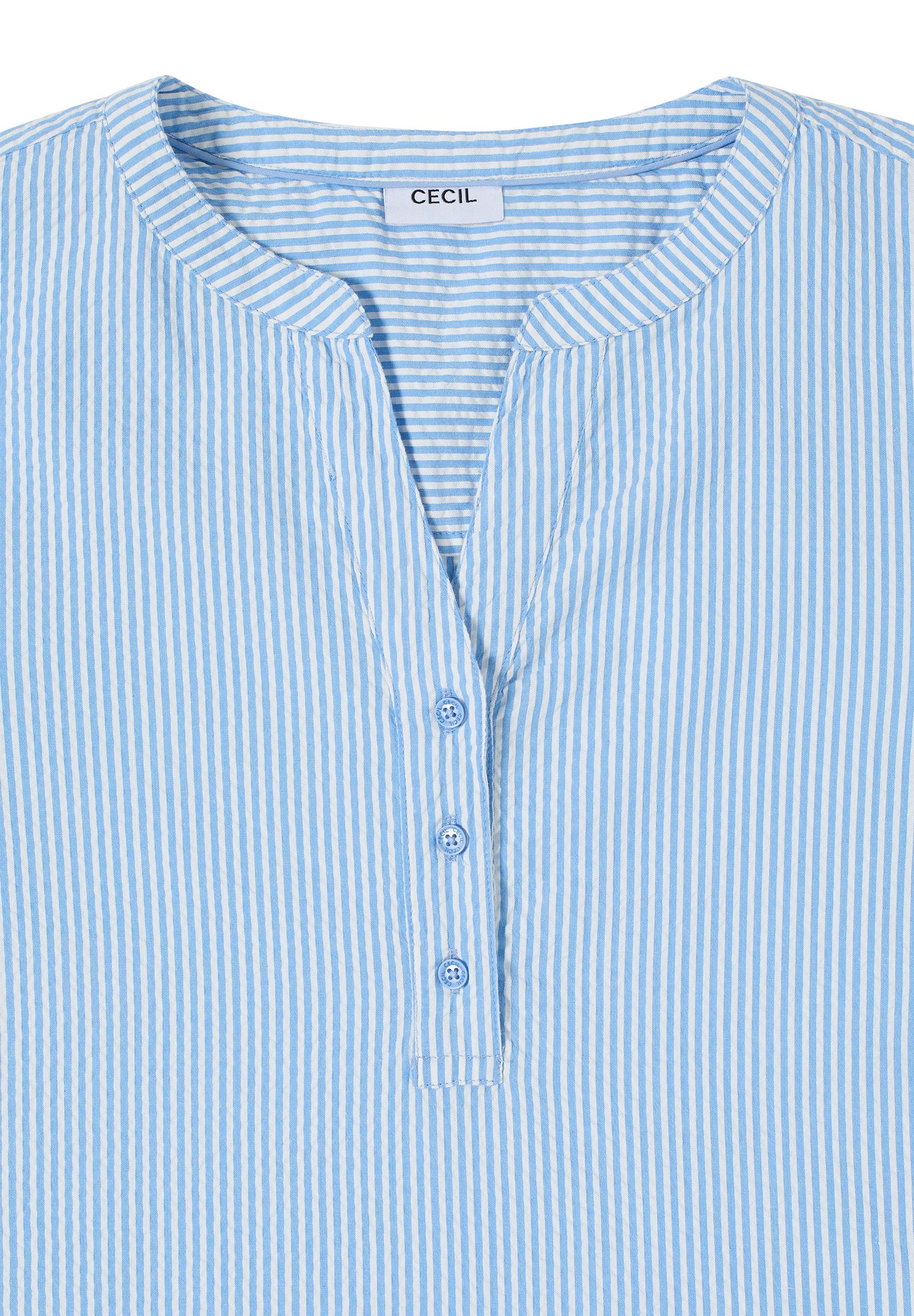 CECIL - Gestreifte Seersucker Bluse - Farbe: cloud blue