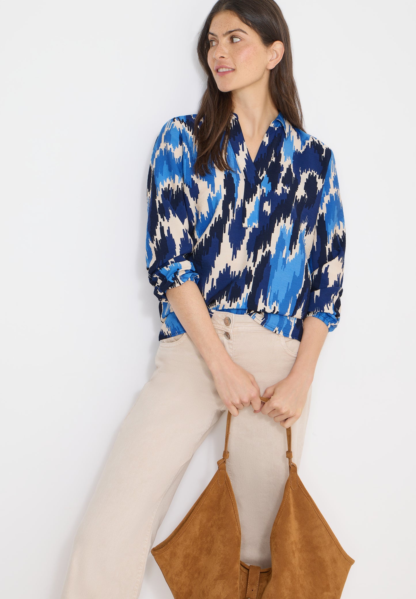 CECIL - Gemusterte Bluse - Farbe: blau
