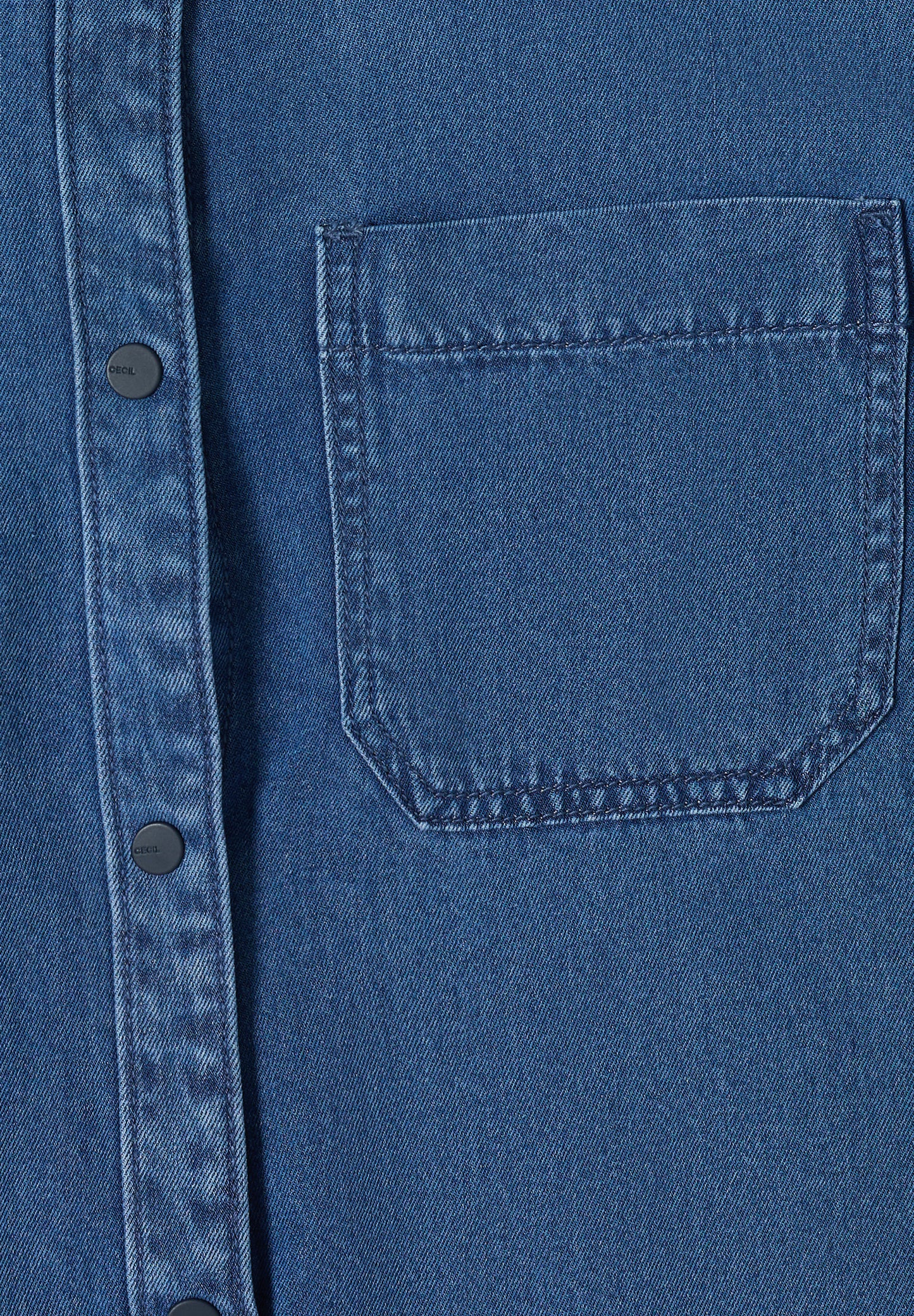 CECIL - Denim-Look Bluse - Farbe: mid blue wash