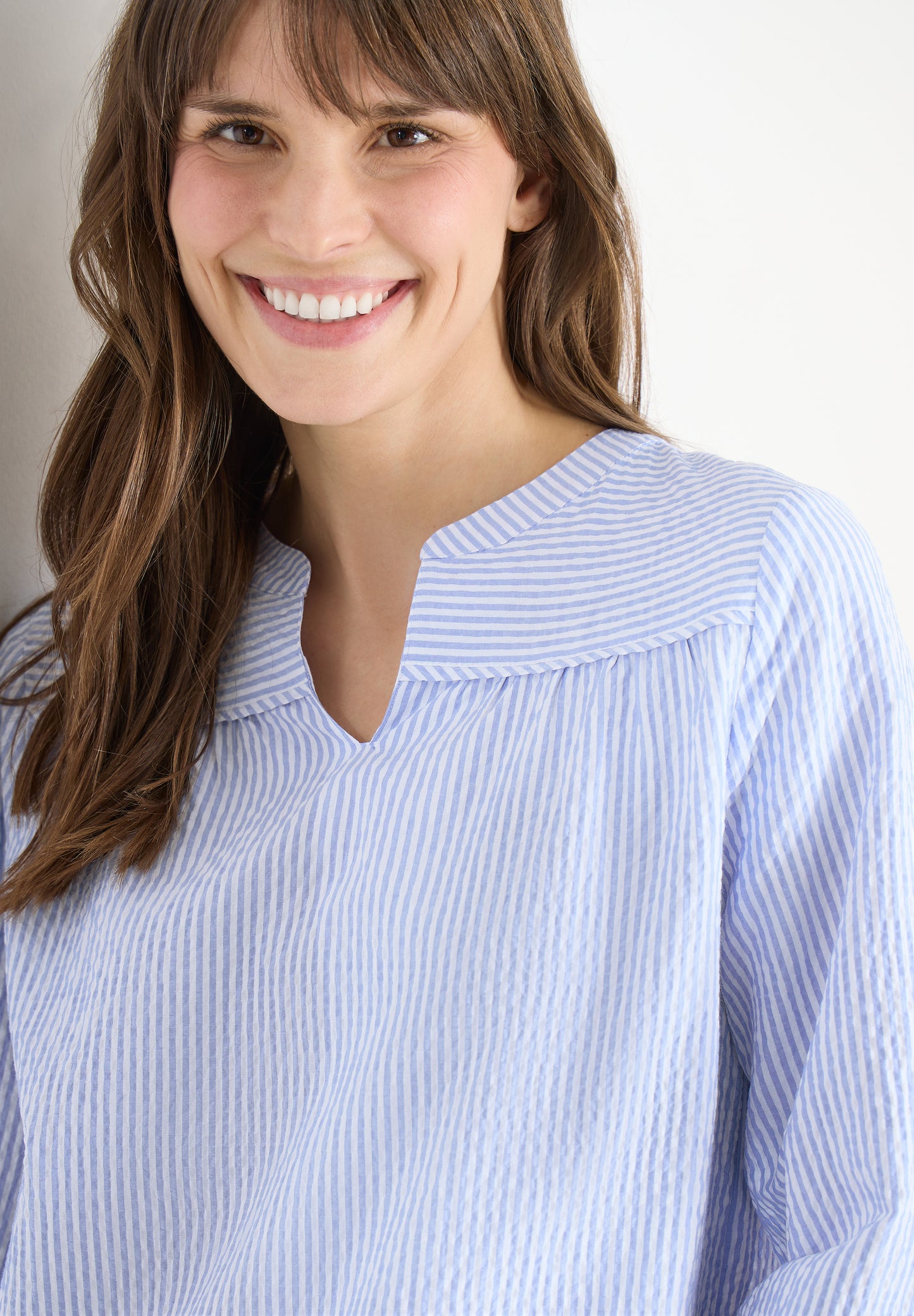 CECIL - 3/4-Arm Bluse in Seersucker Qualität - Farbe: blouse blue