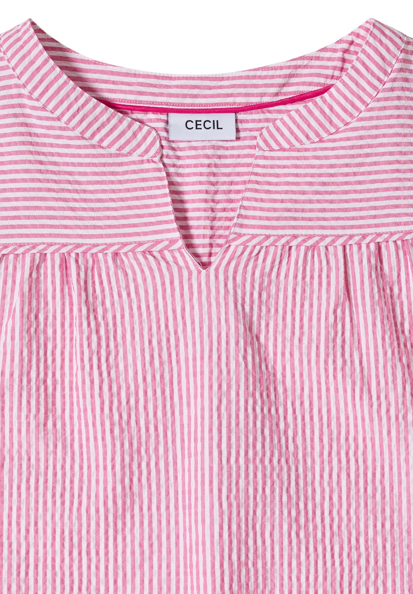 CECIL - 3/4-Arm Bluse in Seersucker Qualität - Farbe: beetroot pink